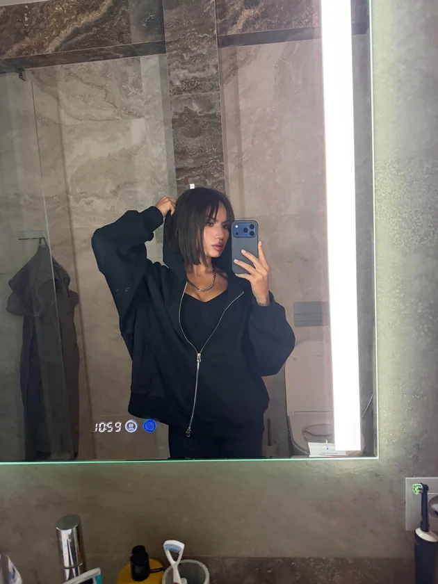 Hanorac oversize cu fermoar