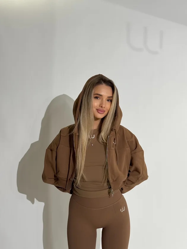 Hanorac scurt cu fermoar