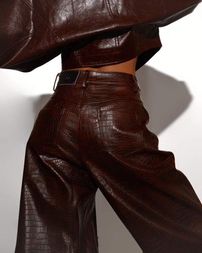 Crocodile texture pants